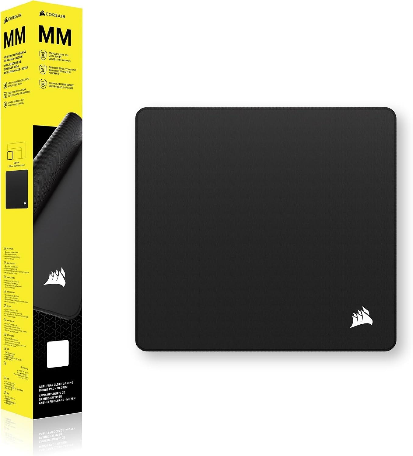 Corsair MM Anti-Fray Cloth Gaming Mouse Pad – Black