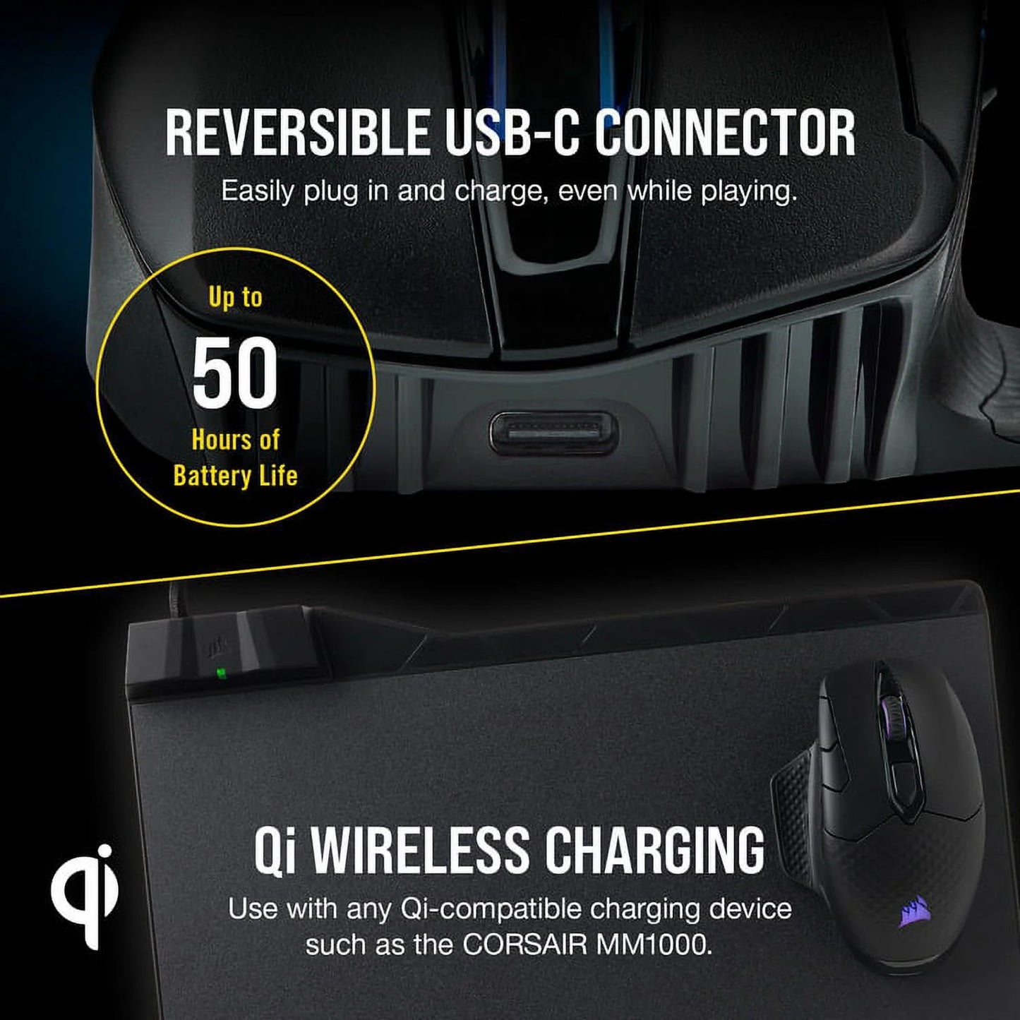 DARK CORE RGB PRO SE Wireless FPS/MOBA Gaming Mouse with SLIPSTREAM Technology, Black, Backlit RGB LED, 18000 DPI, Optical, Qi Wireless Charging Certified