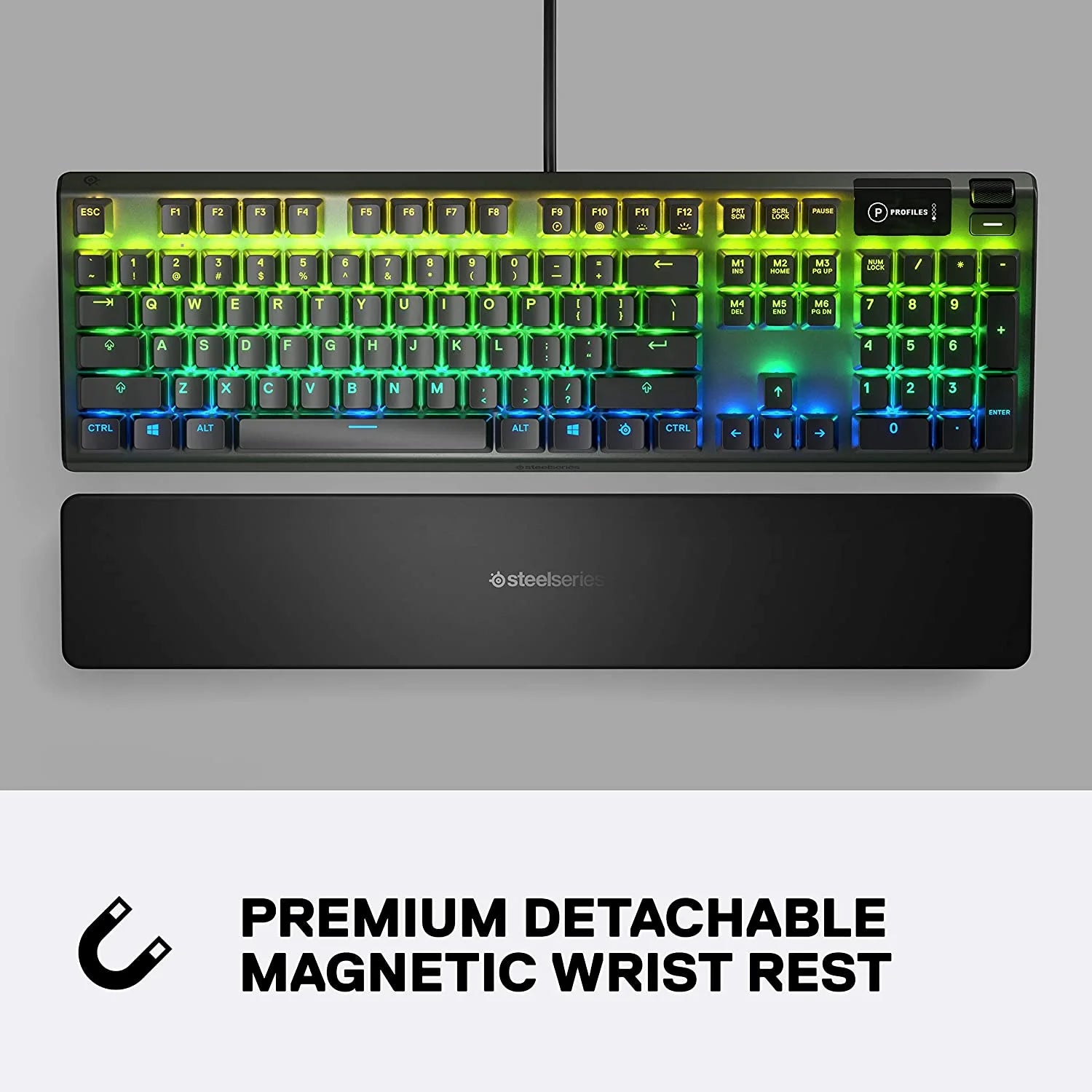 Apex 5 Mechanical Gaming Keyboard - Per-Key RGB Illumination , OLED Smart Display - Black