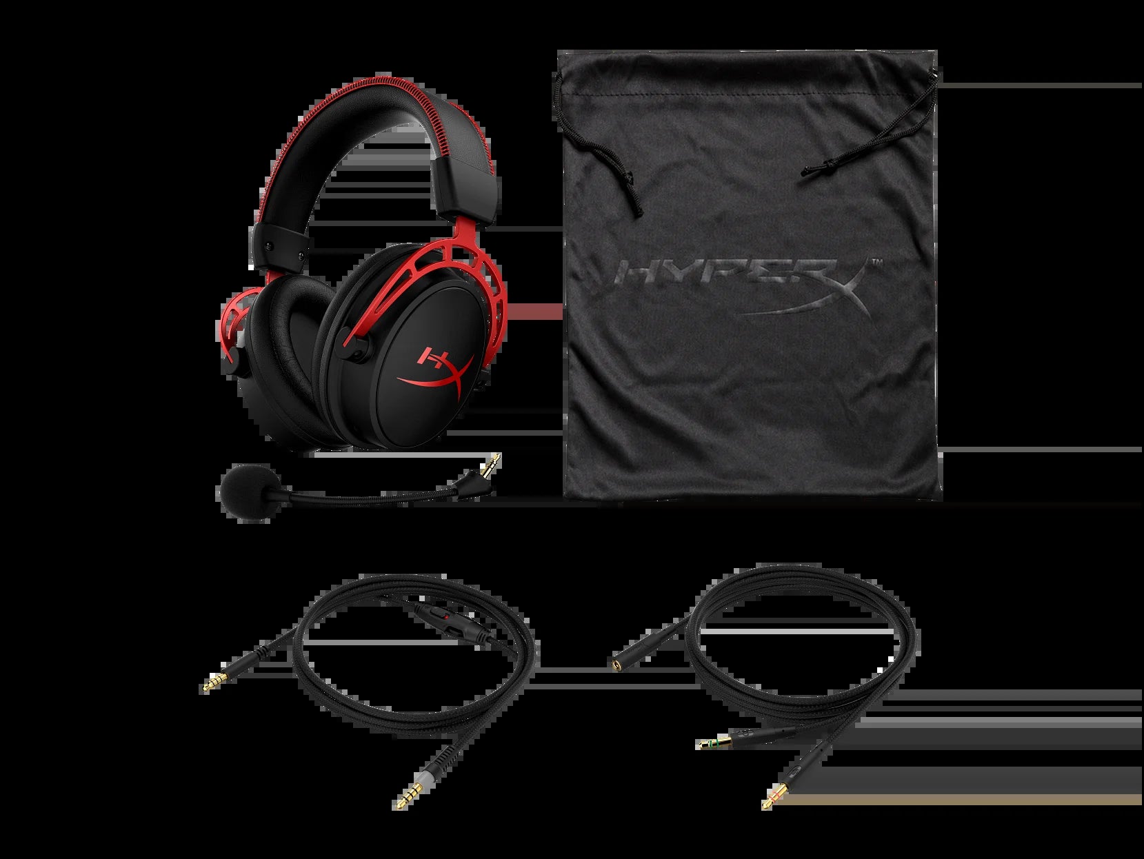 Cloud Alpha Wired Over-Ear Gaming Headset, Red