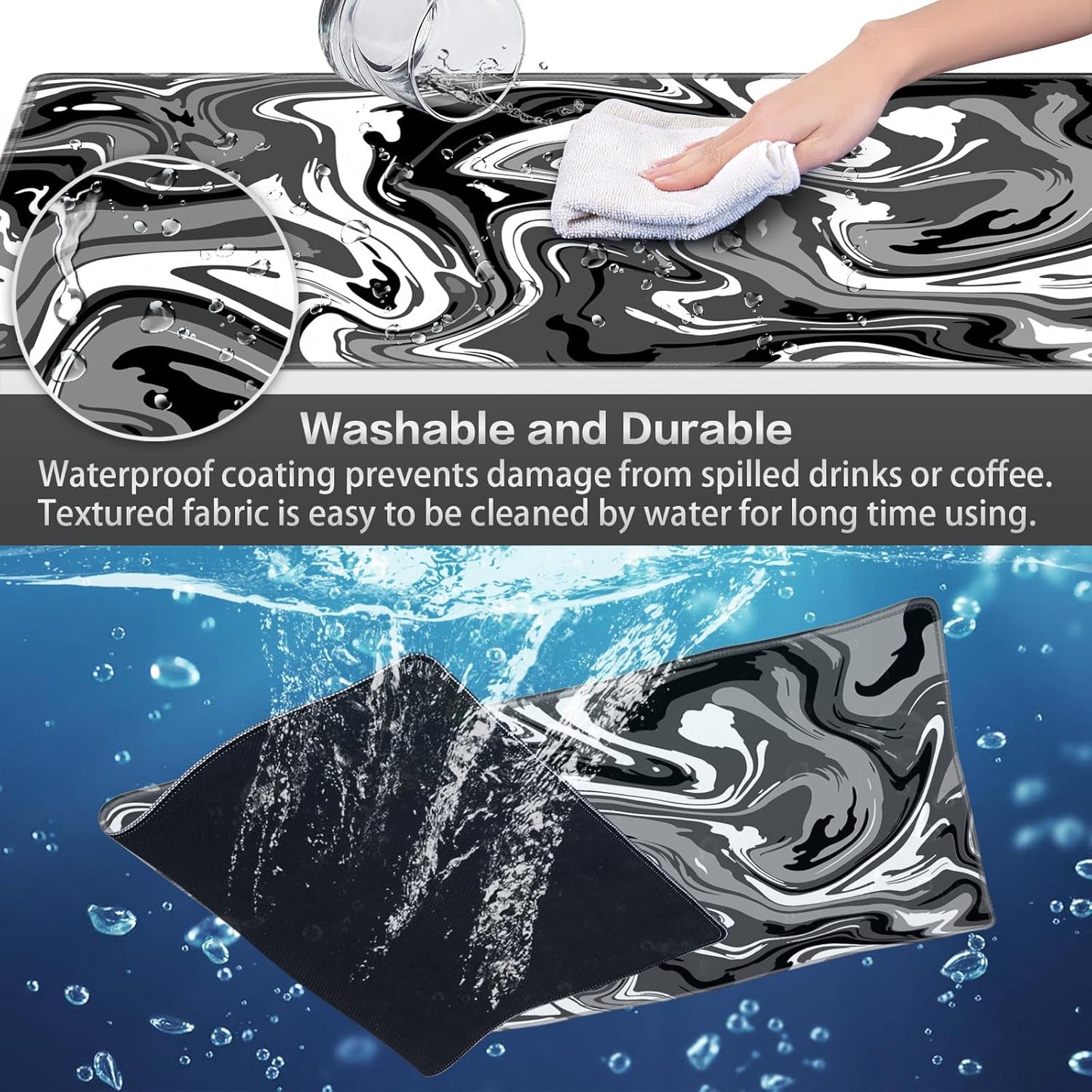 Gaming Mouse Pad, 31.5X11.8Inch Fluid Large Mouse Pads for Desk
