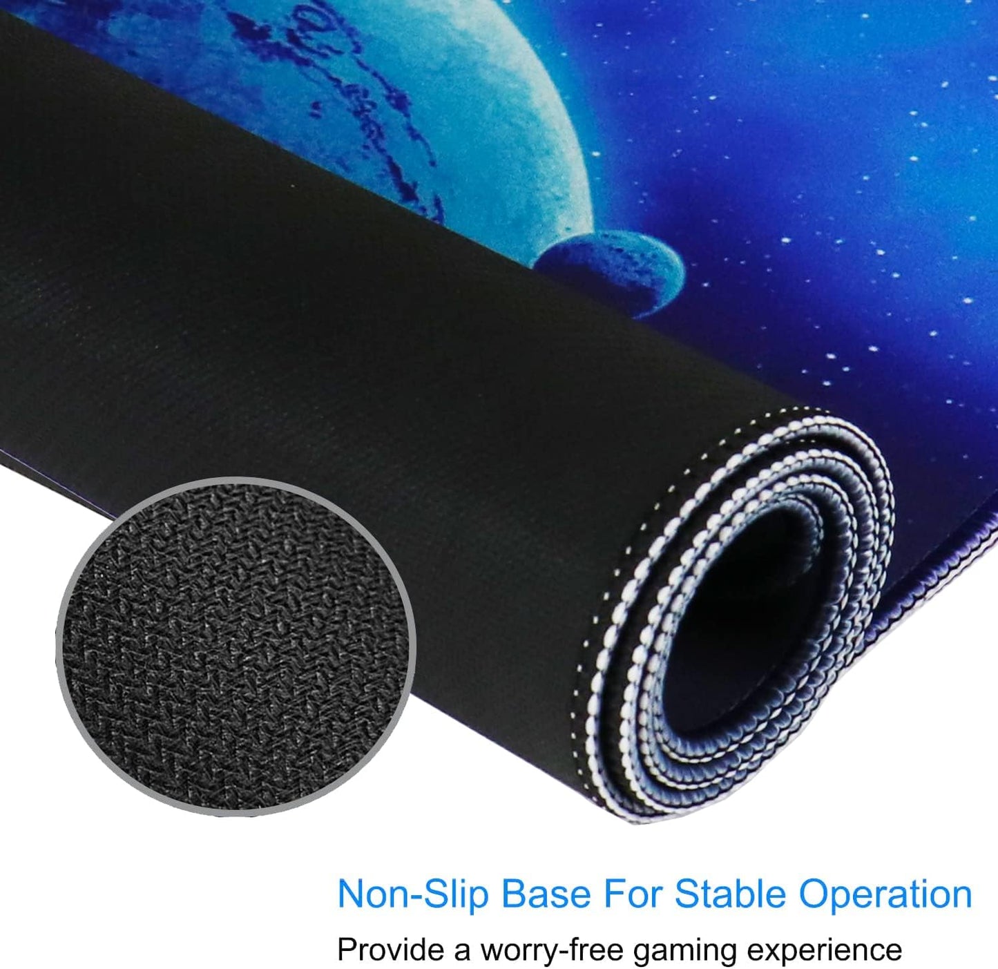 Gaming Mouse Pad, 31.5X15.7 Inch Large Extended Computer Keyboard Mouse Mat, Water Resist Non-Slip Mousepad Rubber Base Long XXL Gaming Mousepad for Work, Office & Home, Space