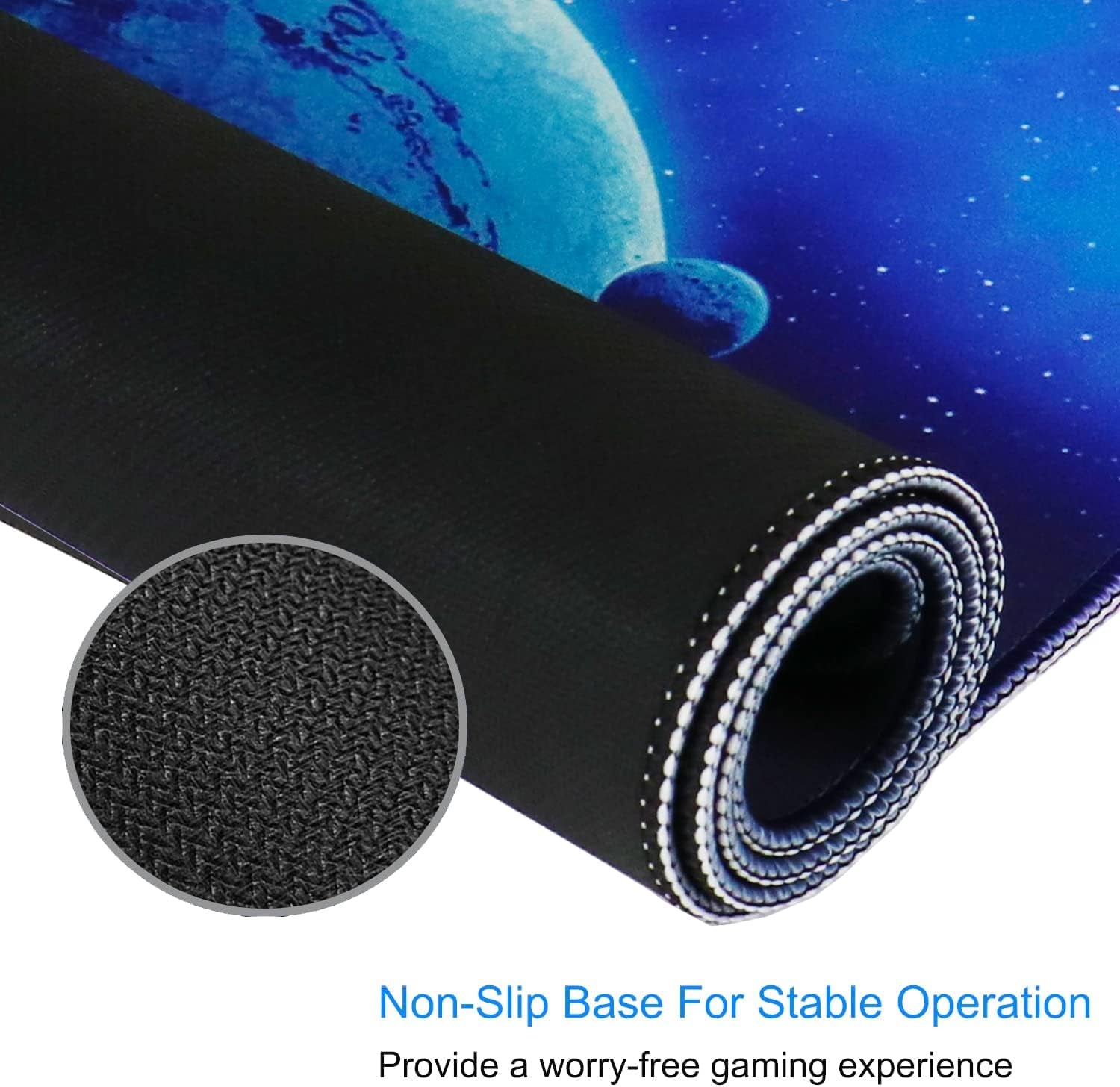 Gaming Mouse Pad, 31.5X15.7 Inch Large Extended Computer Keyboard Mouse Mat, Water Resist Non-Slip Mousepad Rubber Base Long XXL Gaming Mousepad for Work, Office & Home, Space