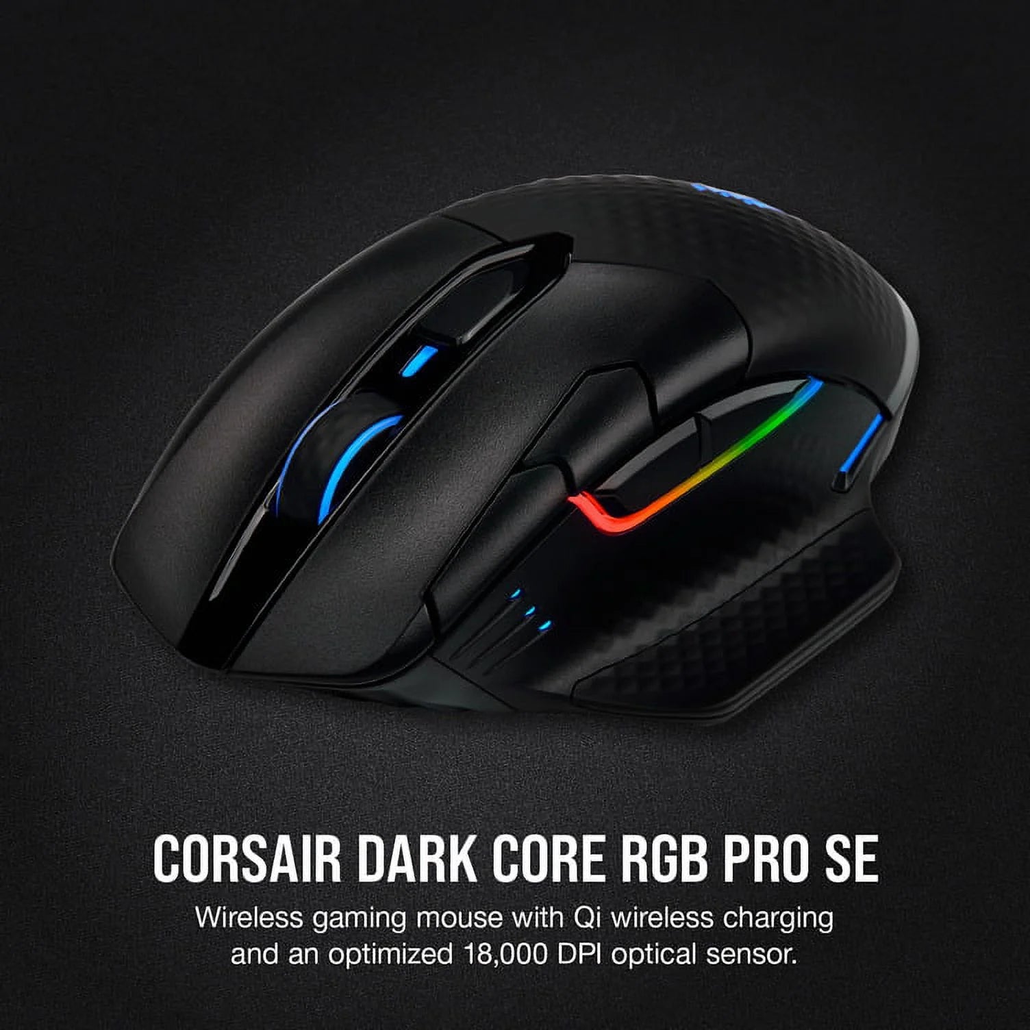 DARK CORE RGB PRO SE Wireless FPS/MOBA Gaming Mouse with SLIPSTREAM Technology, Black, Backlit RGB LED, 18000 DPI, Optical, Qi Wireless Charging Certified