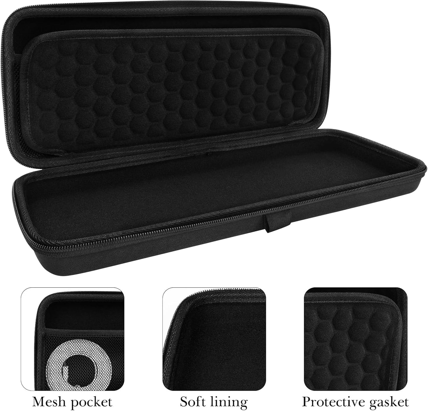 Hard Travel Case for Compact 65% Keyboard, Computer 68 Key Wireless/Wired Keyboard Carrying Storage Bag, Compatible with Keychron Q2/V2, Corsair K65 PRO, ASUS ROG Falchion NX 65%