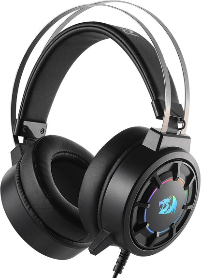 H314 RGB Gaming Headset - Wired Computer Headset with 40Mm Drivers, USB Connection, Lightweight Design, and Soft PU Leather Ear Cushions for Ultimate Comfort