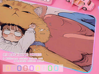 Pink RGB Gaming Mouse Pad 31.5X12 Inch PC XL Large Extended Glowing Led Light up Desk Pad Non-Slip Rubber Base Computer Cute Mousepad Mat Desk Accessories Gaming Setup Cozy Hideout