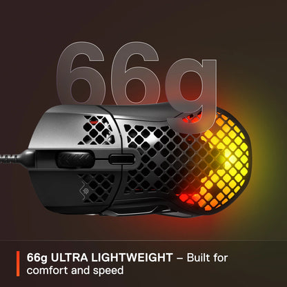 Aerox 5 Ultra Lightweight Honeycomb Water Resistant Wired RGB Optical Gaming Mouse with 9 Programmable Buttons