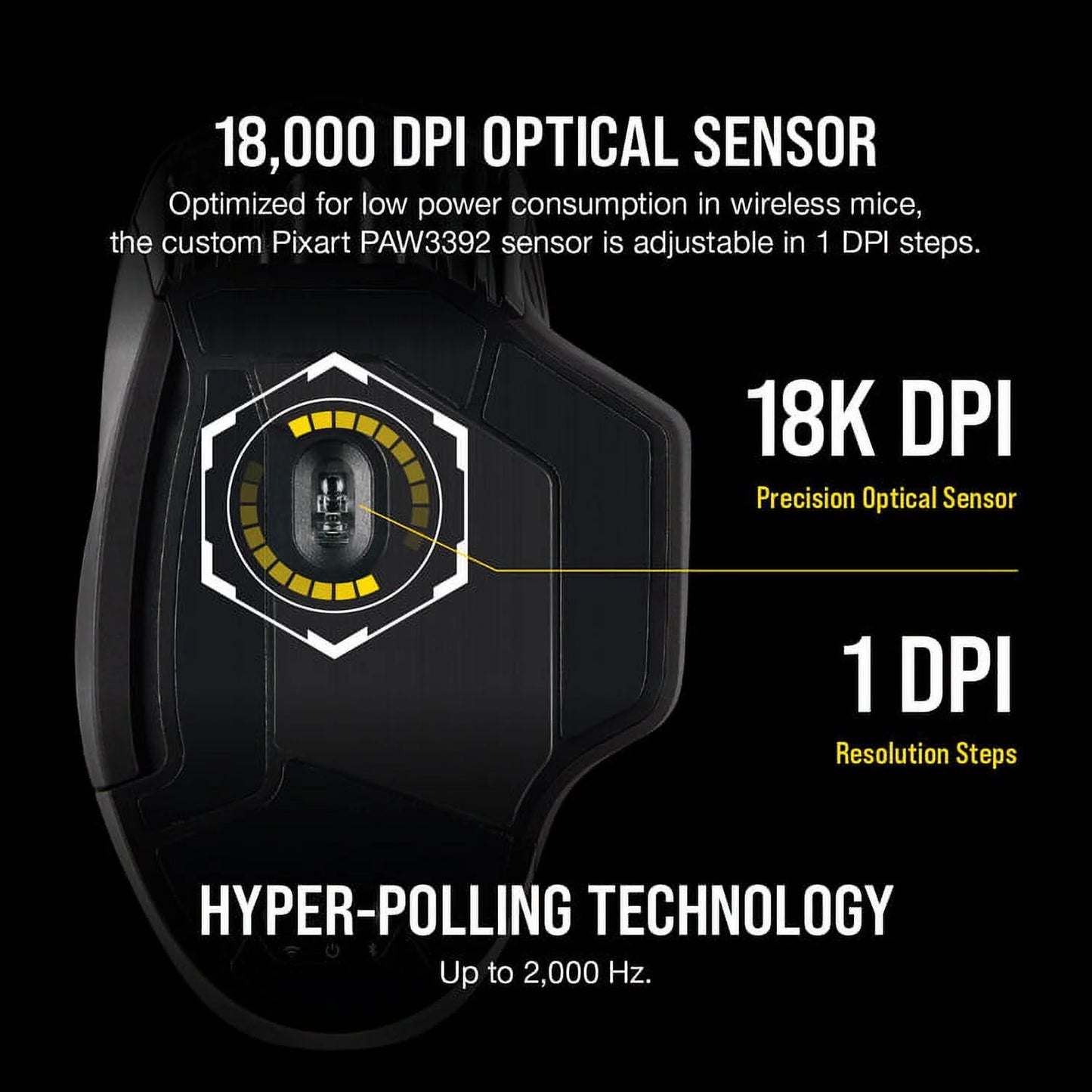 DARK CORE RGB PRO SE Wireless FPS/MOBA Gaming Mouse with SLIPSTREAM Technology, Black, Backlit RGB LED, 18000 DPI, Optical, Qi Wireless Charging Certified