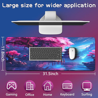 Mouse Pad Gaming - Desk Mat for Keyboard and Mouse - Large Mouse Pads for Desk, Gaming Mousepad with Non-Slip Base, Desks Pad (31.5" X 11.8") for Game, Office and Home