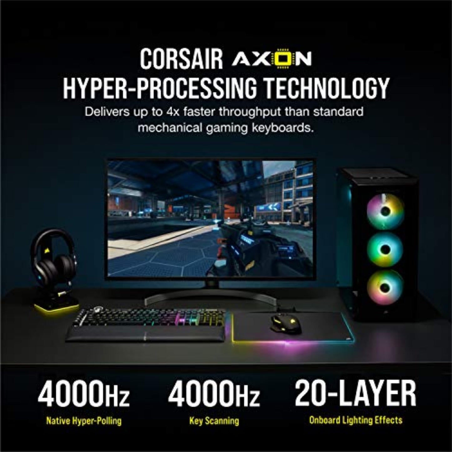 Corsair K100 RGB Mechanical Gaming Keyboard - Cherry MX Speed RGB Silver Keyswitches - PBT Double-Shot Keycaps - Elgato Stream Deck and Icue Compatible - QWERTY NA Layout - Black