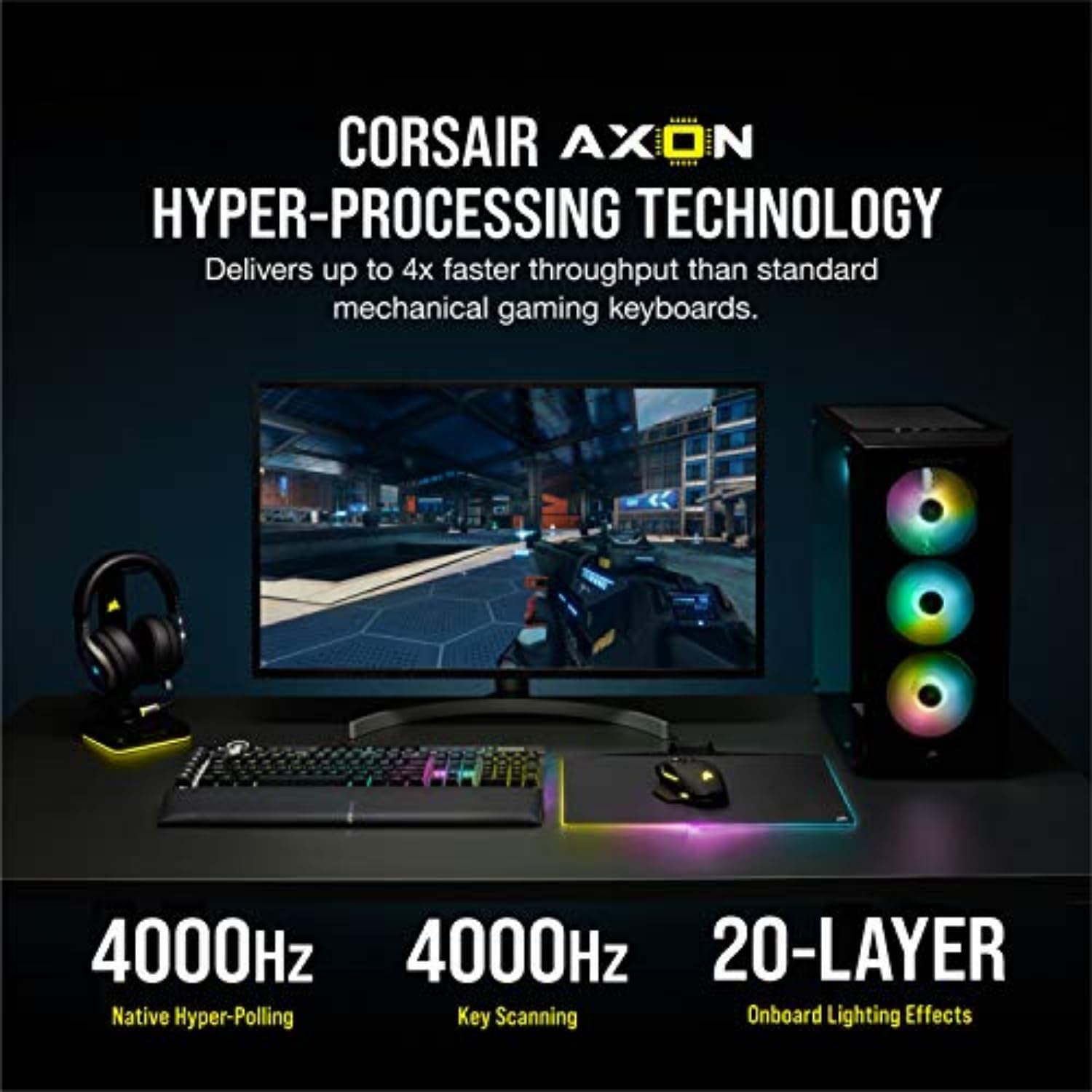 Corsair K100 RGB Mechanical Gaming Keyboard - Cherry MX Speed RGB Silver Keyswitches - PBT Double-Shot Keycaps - Elgato Stream Deck and Icue Compatible - QWERTY NA Layout - Black