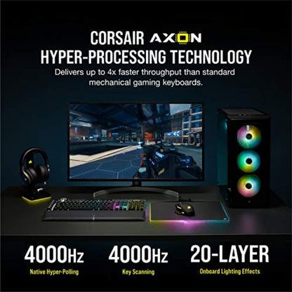 Corsair K100 RGB Mechanical Gaming Keyboard - Cherry MX Speed RGB Silver Keyswitches - PBT Double-Shot Keycaps - Elgato Stream Deck and Icue Compatible - QWERTY NA Layout - Black