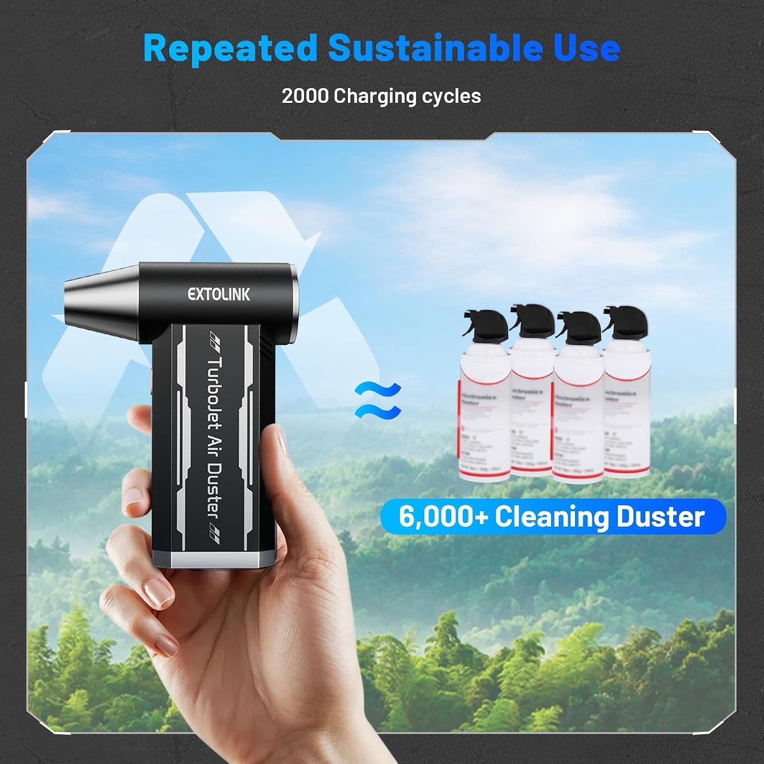 L8 Compressed Air Duster 180,000 RPM 4-Speed Electric with Turbojet Mode