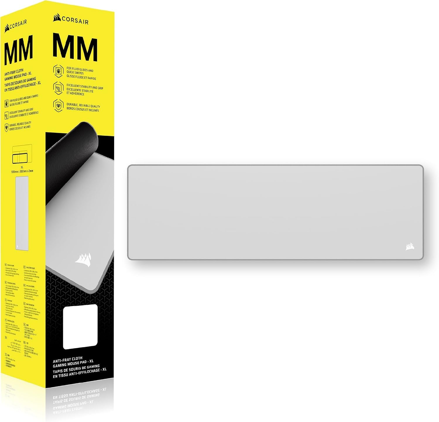 Corsair MM Anti-Fray Cloth Gaming Mouse Pad – Gray