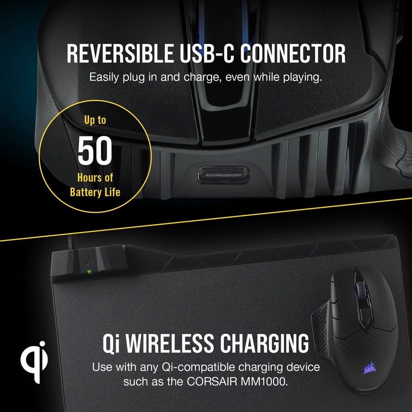 DARK CORE RGB PRO SE Wireless FPS/MOBA Gaming Mouse with SLIPSTREAM Technology, Black, Backlit RGB LED, 18000 DPI, Optical, Qi Wireless Charging Certified
