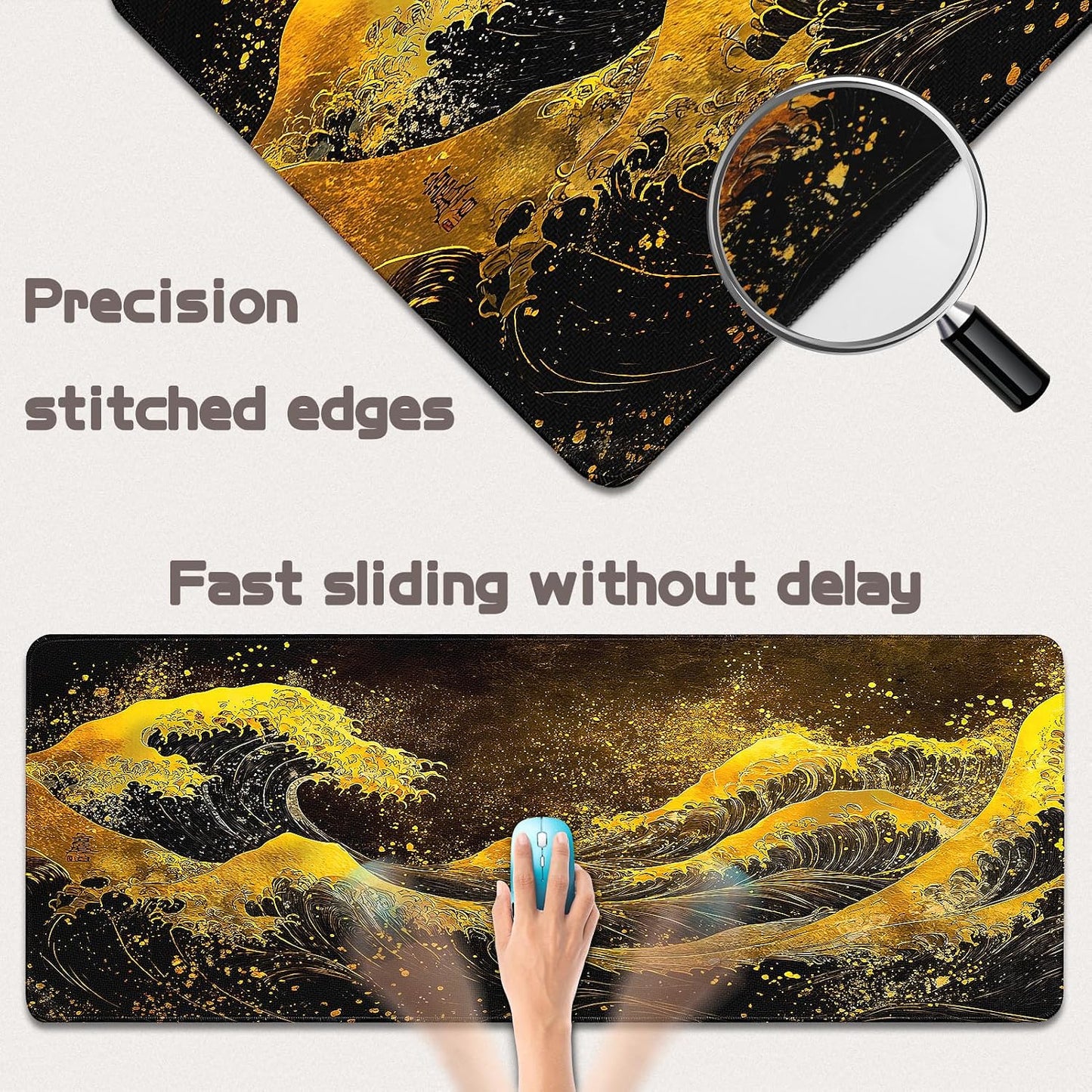 Mouse Pad Gaming - Desk Mat for Keyboard and Mouse - Large Mouse Pads for Desk, Gaming Mousepad with Non-Slip Base, Desks Pad (31.5" X 11.8") for Game, Office and Home