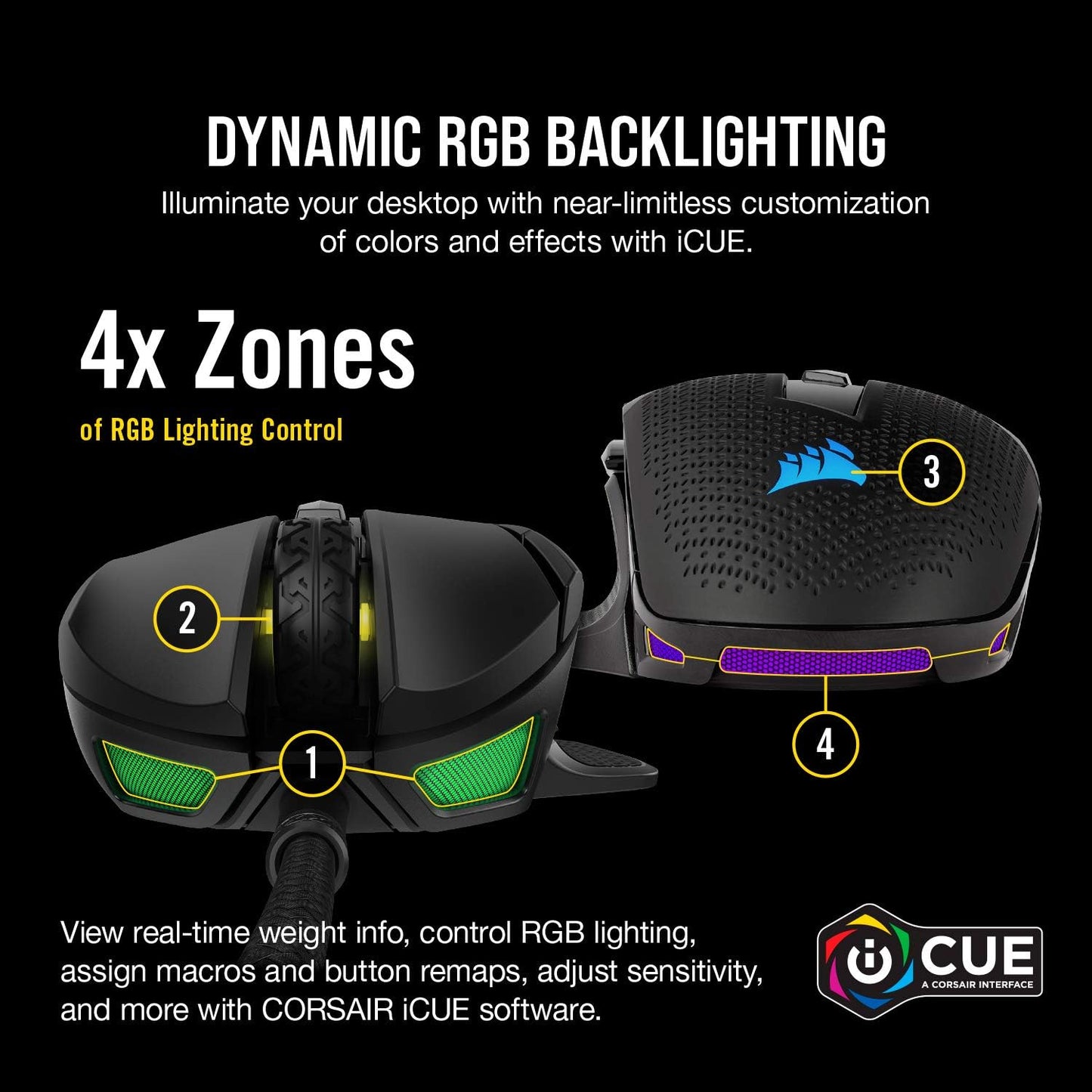 Corsair NIGHTSWORD RGB Adjustable Weight FPS MOBA PC Gaming Mouse – Black