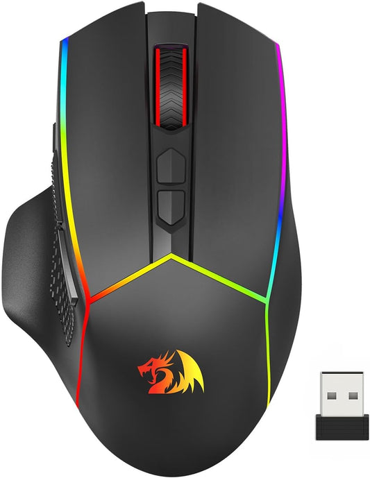 Axe M814 Programmable Wireless Gaming Mouse, with RGB Streaming Lights, 8 Programmable Buttons, Max 8000DPI,15G Acc,Multifunctional Software, Ergonomic Design