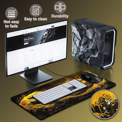 Mouse Pad Gaming - Desk Mat for Keyboard and Mouse - Large Mouse Pads for Desk, Gaming Mousepad with Non-Slip Base, Desks Pad (31.5" X 11.8") for Game, Office and Home
