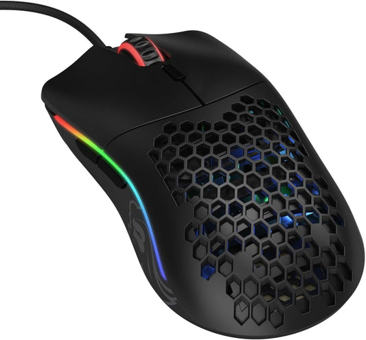 Model O- (Minus) Compact Wired Gaming Mouse - 58G Superlight Honeycomb Design, RGB, Pixart 3360 Sensor, Ambidextrous, Omron Switches - Matte Black