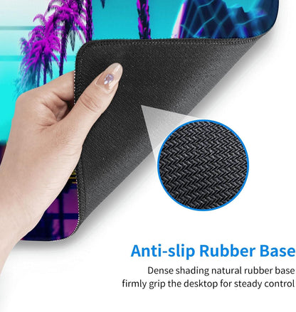 Neon Retrowave Gaming Mouse Pad Large XL Desk Mat Long Extended Pads Big Mousepad for Home Office Decor Accessories 31.5 X 11.8 Inch