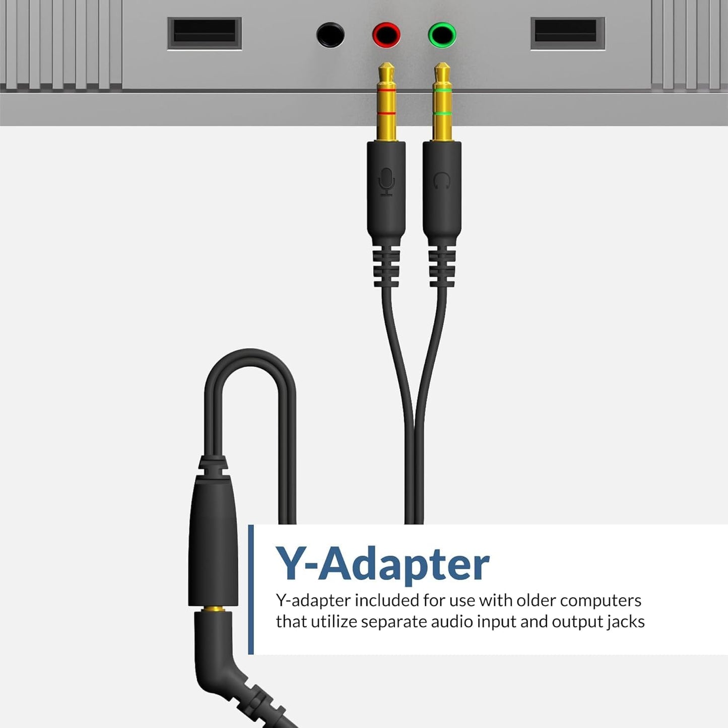 Stereo Headset, 3.5Mm Stereo & Y-Adapter for Separate Headphone & Mic Connection, K12 School Classroom and Education (AC-204) (4 Pack)