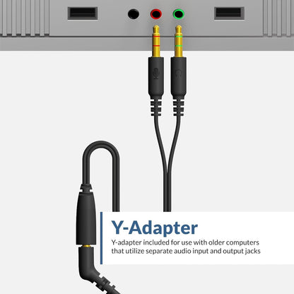 Stereo Headset, 3.5Mm Stereo & Y-Adapter for Separate Headphone & Mic Connection, K12 School Classroom and Education (AC-204) (4 Pack)
