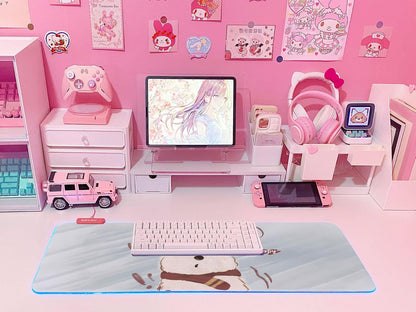 Pink RGB Gaming Mouse Pad 31.5X12 Inch PC XL Large Extended Glowing Led Light up Desk Pad Non-Slip Rubber Base Computer Cute Mousepad Mat Desk Accessories Gaming Setup 60-0768