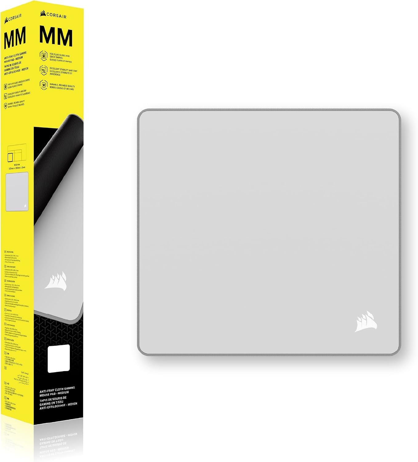 Corsair MM Anti-Fray Cloth Gaming Mouse Pad – Gray
