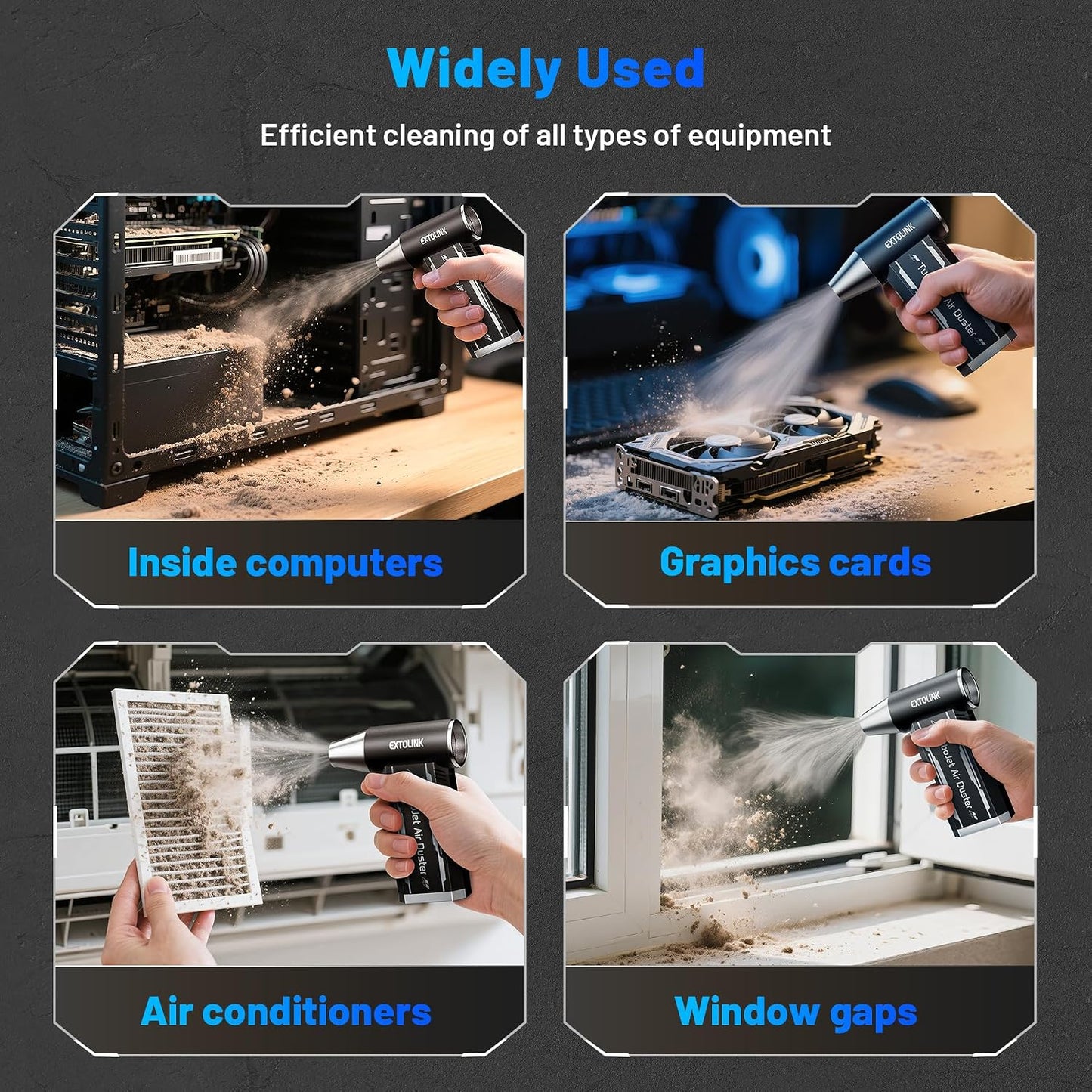 L8 Compressed Air Duster 180,000 RPM 4-Speed Electric with Turbojet Mode