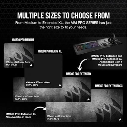 Corsair MM300 PRO Premium Spill-Proof Cloth Gaming Mouse Pad – Extended - Multicolor