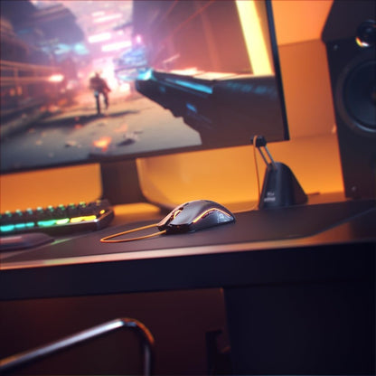 Model O- (Minus) Compact Wired Gaming Mouse - 58G Superlight Honeycomb Design, RGB, Pixart 3360 Sensor, Ambidextrous, Omron Switches - Matte Black