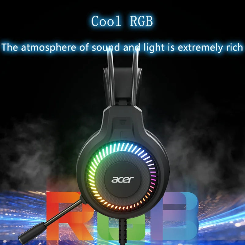 Gaming Headphones with Mic 7.1 Stereo Virtual Surround LED Light Bass Earphone Headsets Gamer for Computer PC Gamer OHW303