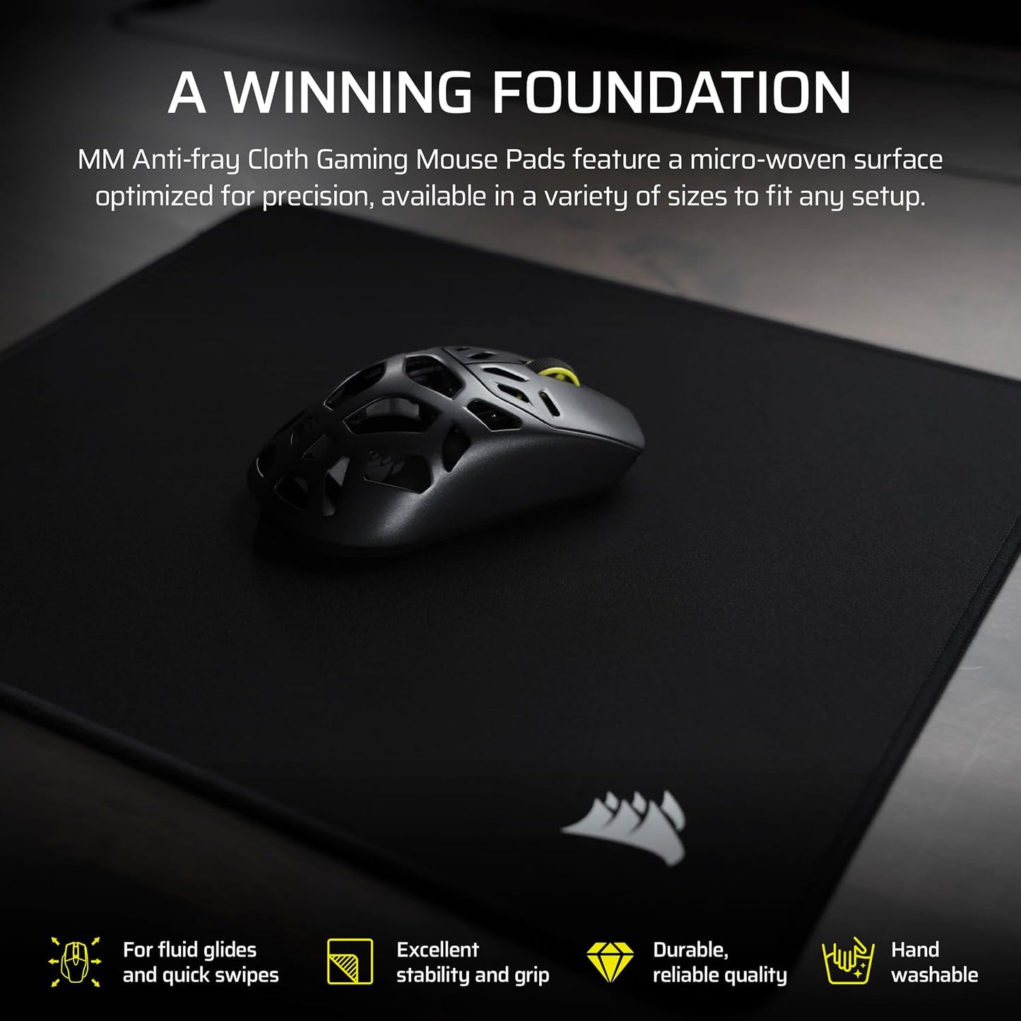 Corsair MM Anti-Fray Cloth Gaming Mouse Pad – Black