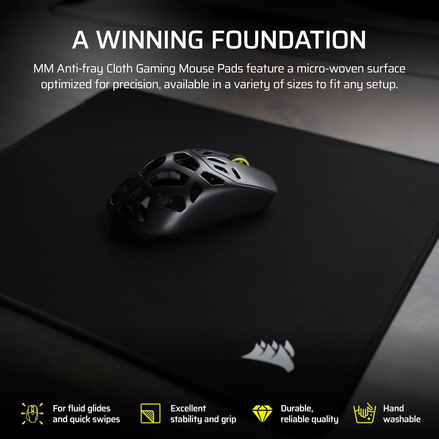 Corsair MM Anti-Fray Cloth Gaming Mouse Pad – Black