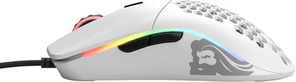 Model O- (Minus) Compact Wired Gaming Mouse - 58G Superlight Honeycomb Design, RGB, Pixart 3360 Sensor, Ambidextrous, Omron Switches - Matte White