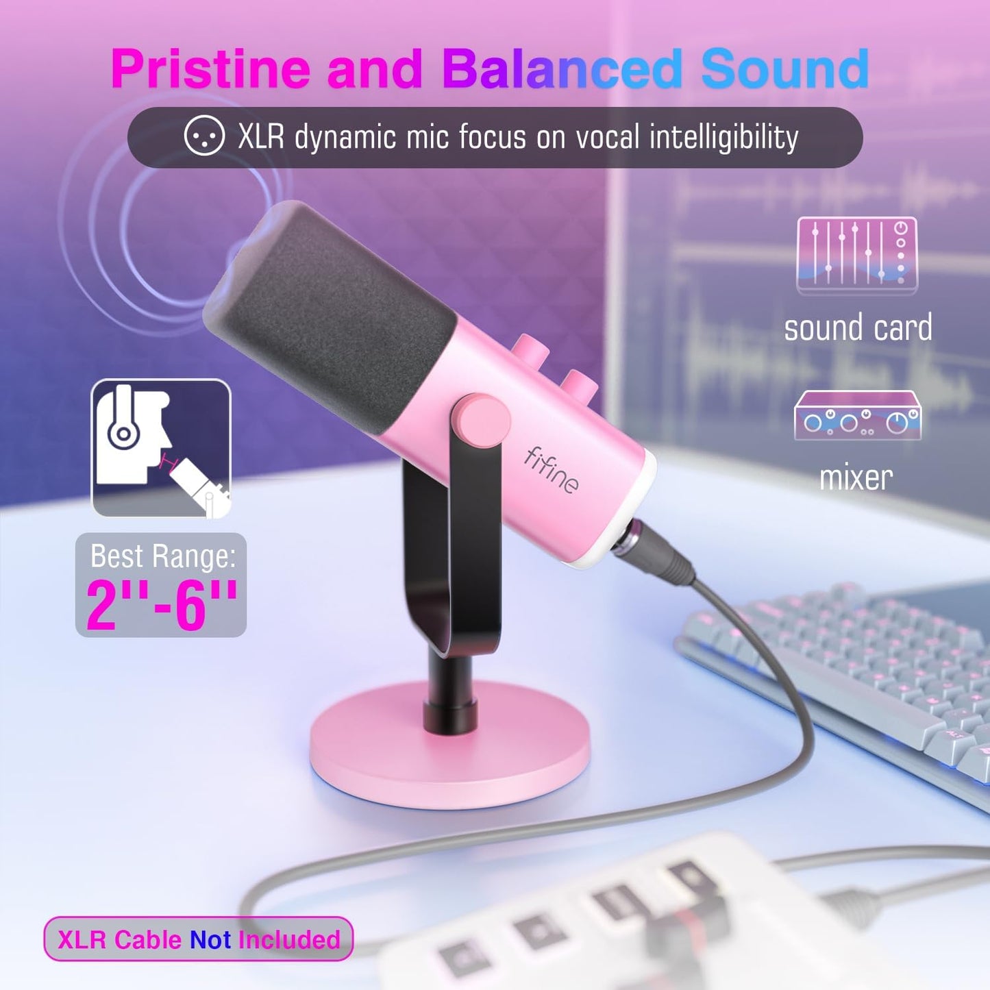 Ampligame AM8P XLR/USB Dynamic Microphone for Gaming Recording