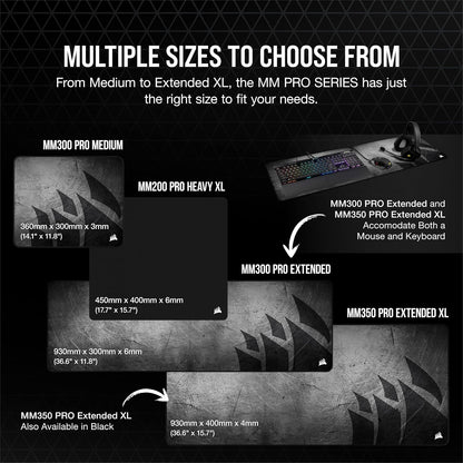Corsair MM300 PRO Premium Spill-Proof Cloth Gaming Mouse Pad – Medium - Multicolor