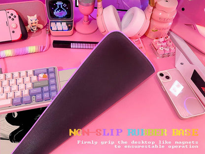 Pink RGB Gaming Mouse Pad 31.5X12 Inch PC XL Large Extended Glowing Led Light up Desk Pad Non-Slip Rubber Base Computer Cute Mousepad Mat Desk Accessories Gaming Setup 810