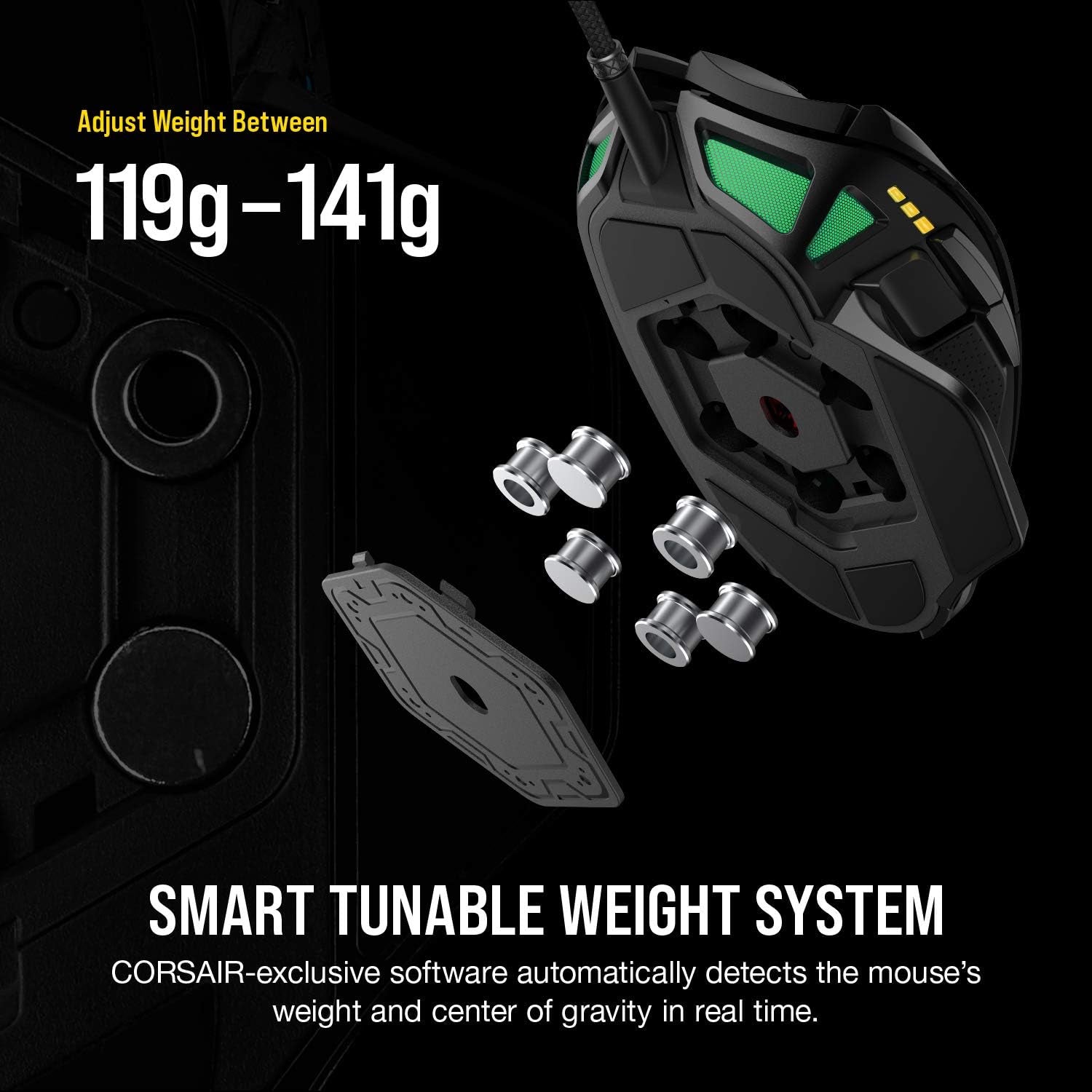 Corsair NIGHTSWORD RGB Adjustable Weight FPS MOBA PC Gaming Mouse – Black