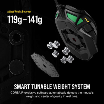 Corsair NIGHTSWORD RGB Adjustable Weight FPS MOBA PC Gaming Mouse – Black