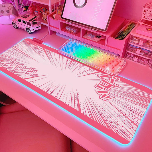 Pink RGB Gaming Mouse Pad 31.5X12 Inch PC XL Large Extended Glowing Led Light up Desk Pad Non-Slip Rubber Base Computer Cute Mousepad Mat Desk Accessories Gaming Setup 41-2393-1