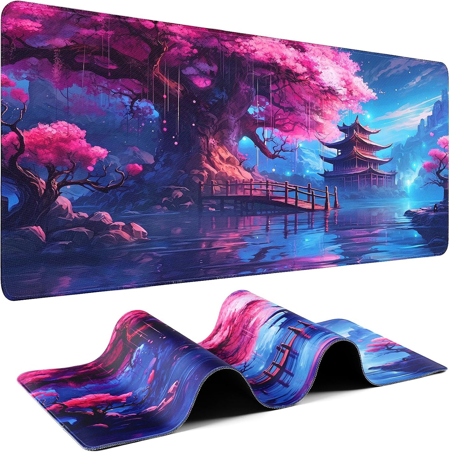 Mouse Pad Gaming - Desk Mat for Keyboard and Mouse - Large Mouse Pads for Desk, Gaming Mousepad with Non-Slip Base, Desks Pad (31.5" X 11.8") for Game, Office and Home