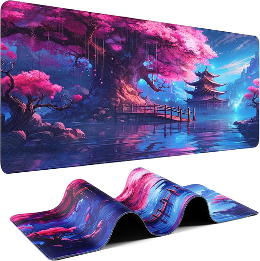 Mouse Pad Gaming - Desk Mat for Keyboard and Mouse - Large Mouse Pads for Desk, Gaming Mousepad with Non-Slip Base, Desks Pad (31.5" X 11.8") for Game, Office and Home