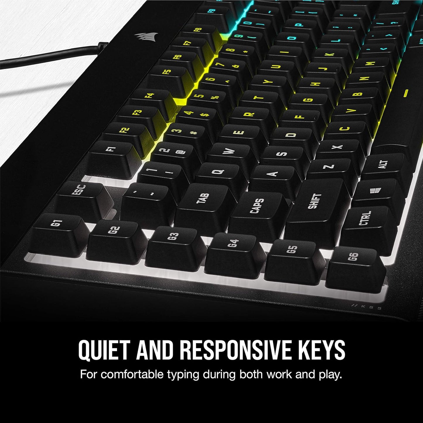 Corsair K55 RGB PRO Membrane Wired Gaming Keyboard – Black