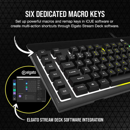 Corsair K55 RGB PRO Membrane Wired Gaming Keyboard – Black