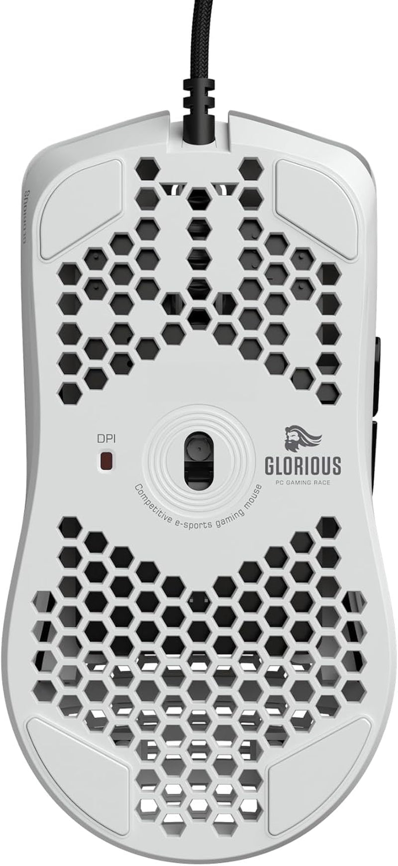 Model O- (Minus) Compact Wired Gaming Mouse - 58G Superlight Honeycomb Design, RGB, Pixart 3360 Sensor, Ambidextrous, Omron Switches - Matte White