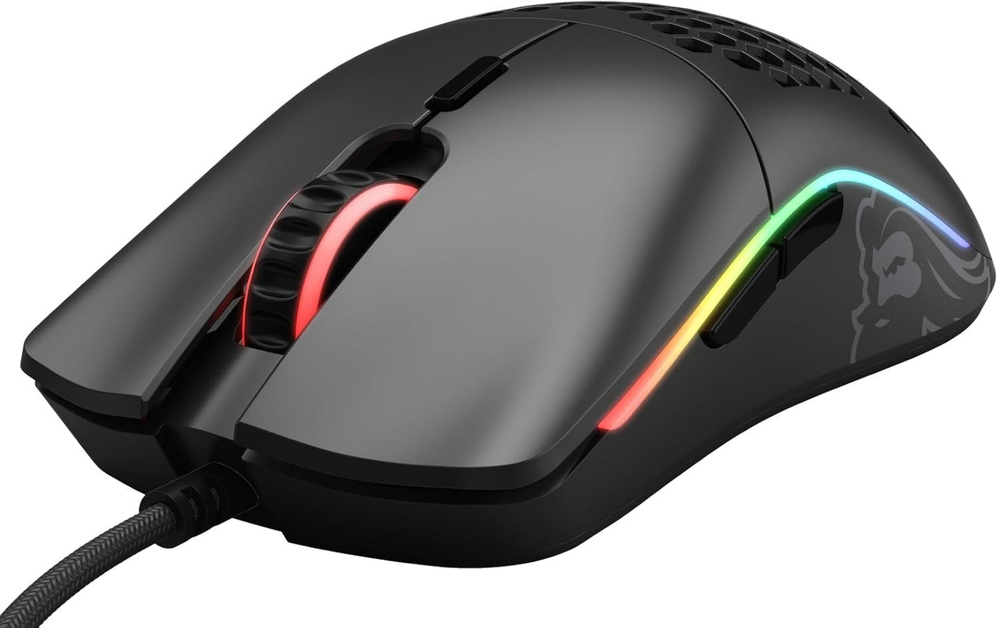 Model O- (Minus) Compact Wired Gaming Mouse - 58G Superlight Honeycomb Design, RGB, Pixart 3360 Sensor, Ambidextrous, Omron Switches - Matte Black