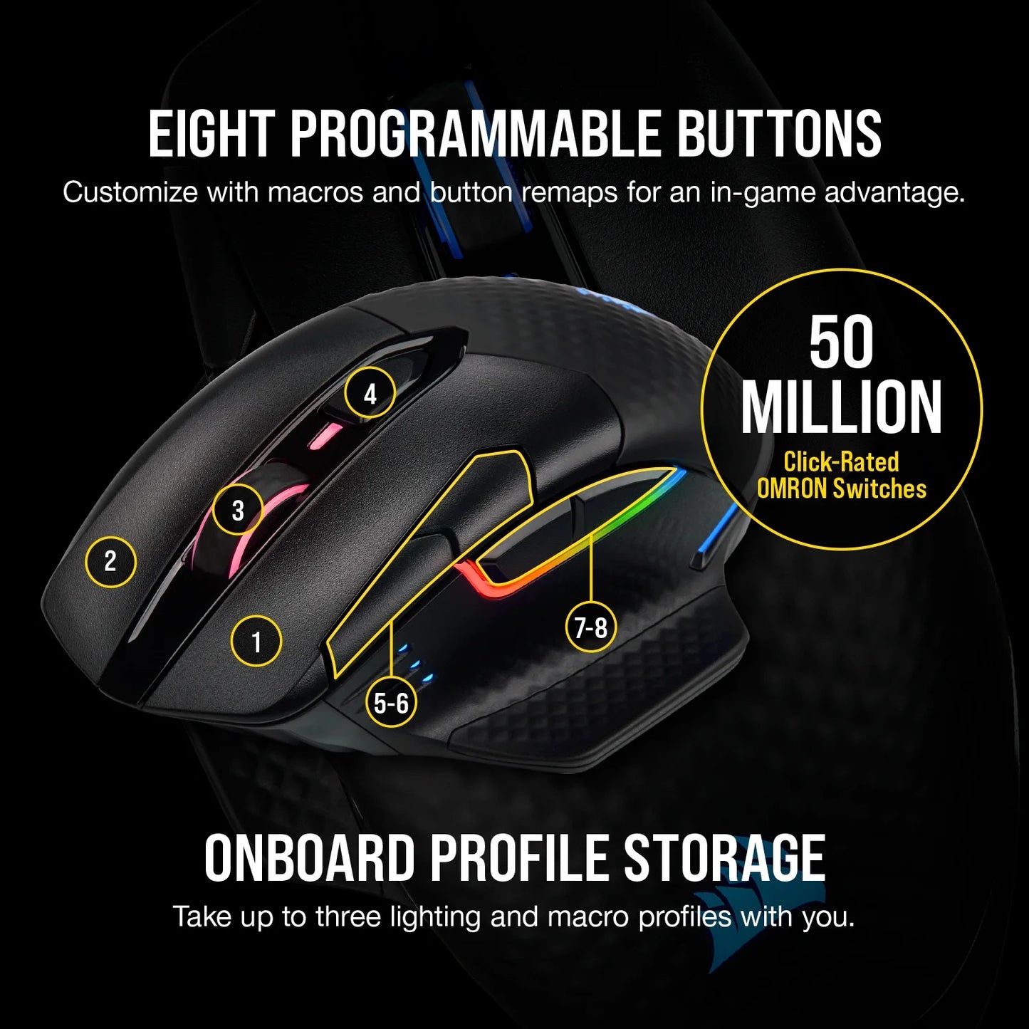 DARK CORE RGB PRO SE Wireless FPS/MOBA Gaming Mouse with SLIPSTREAM Technology, Black, Backlit RGB LED, 18000 DPI, Optical, Qi Wireless Charging Certified